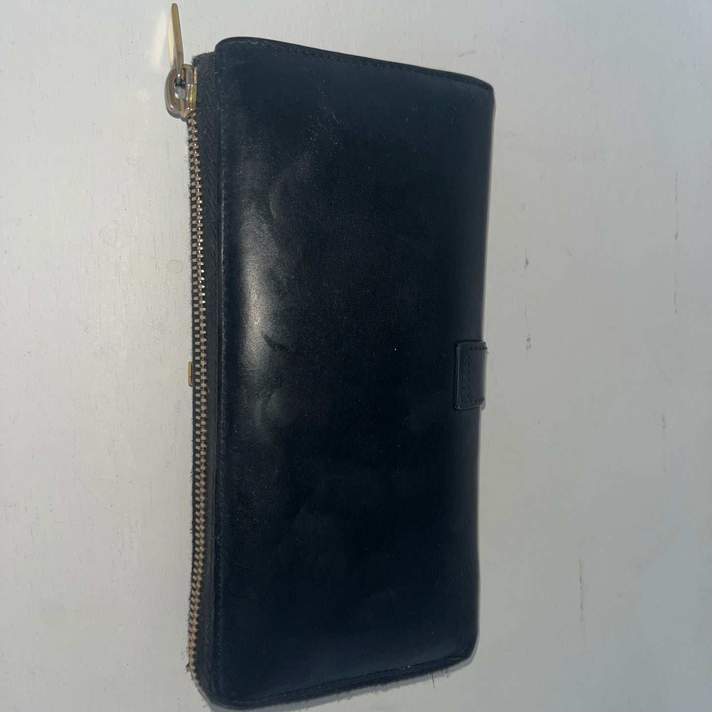 Saint Laurent Black Leather Chyc Zip Around Wallet