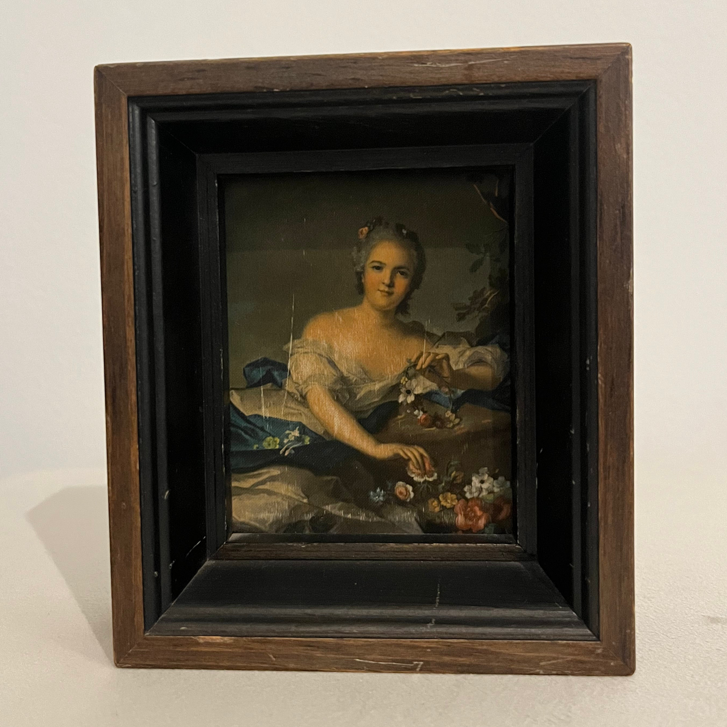 Vintage Framed Portrait of Anne Henriette by Jean Marc Nattier (No Glass) - 4.5" x 5.25"