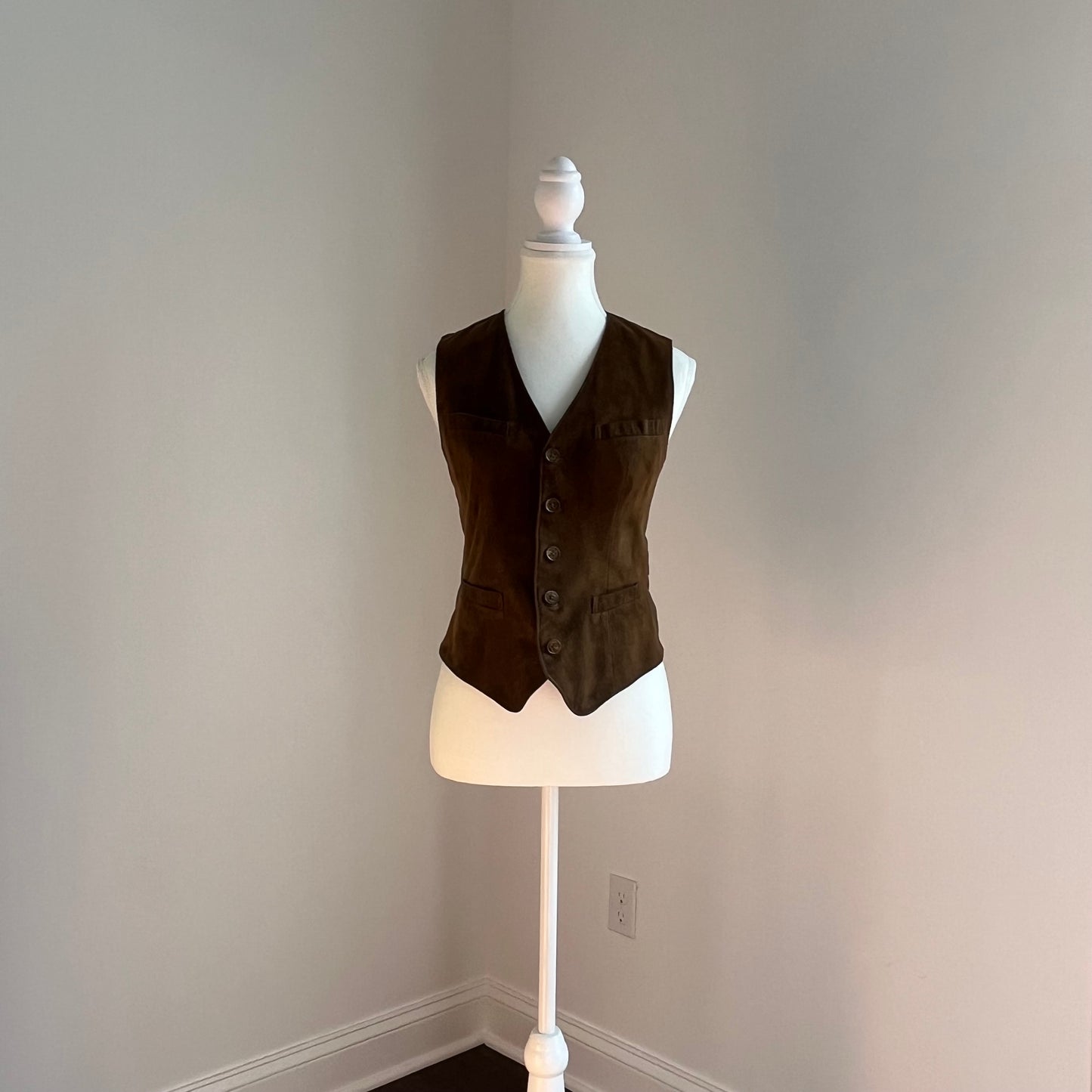 Vintage Ralph Lauren Brown Suede Vest - Size 2