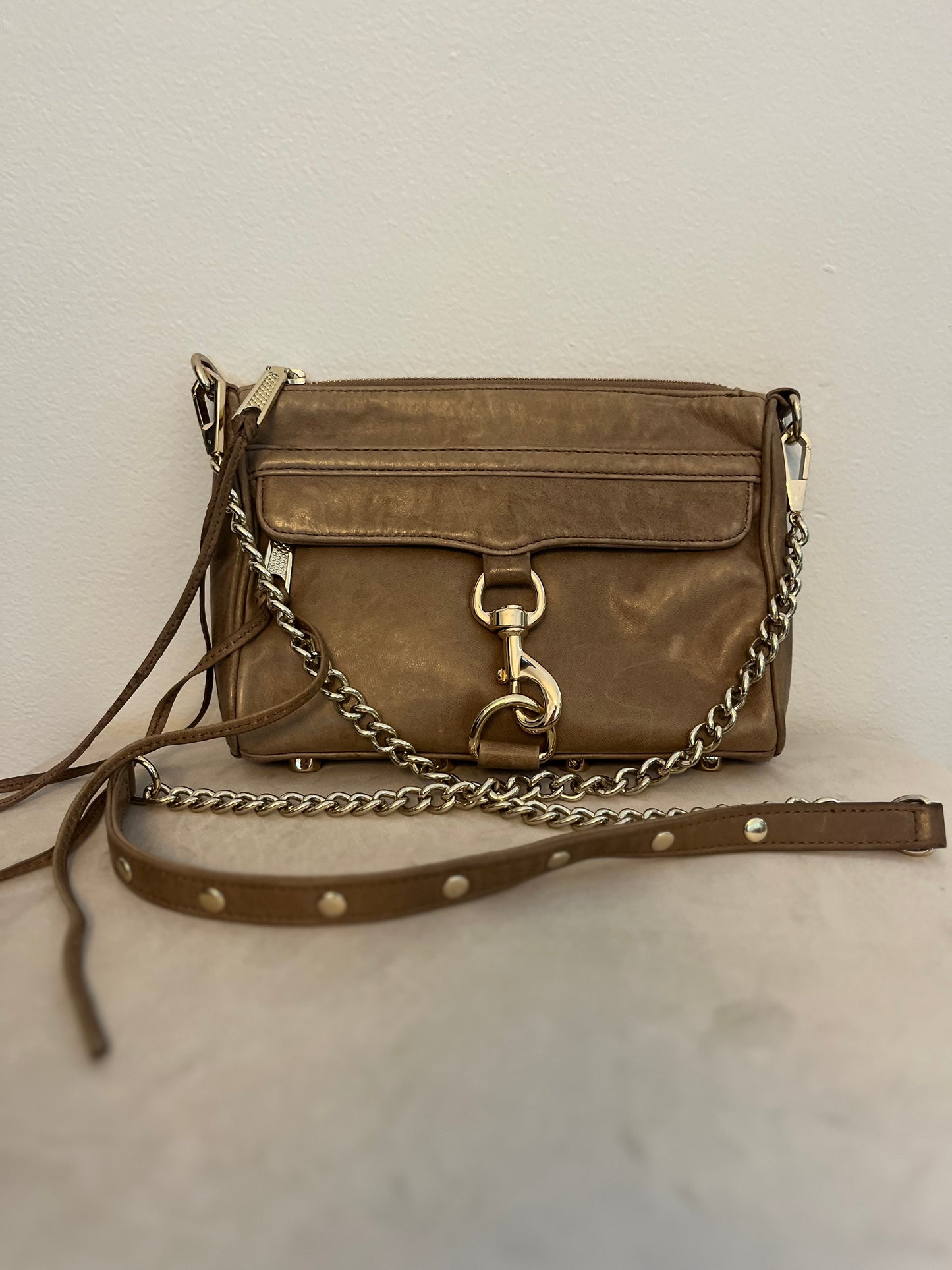 Rebecca Minkoff Morning After Clutch (MAC) – Tan Leather Crossbody