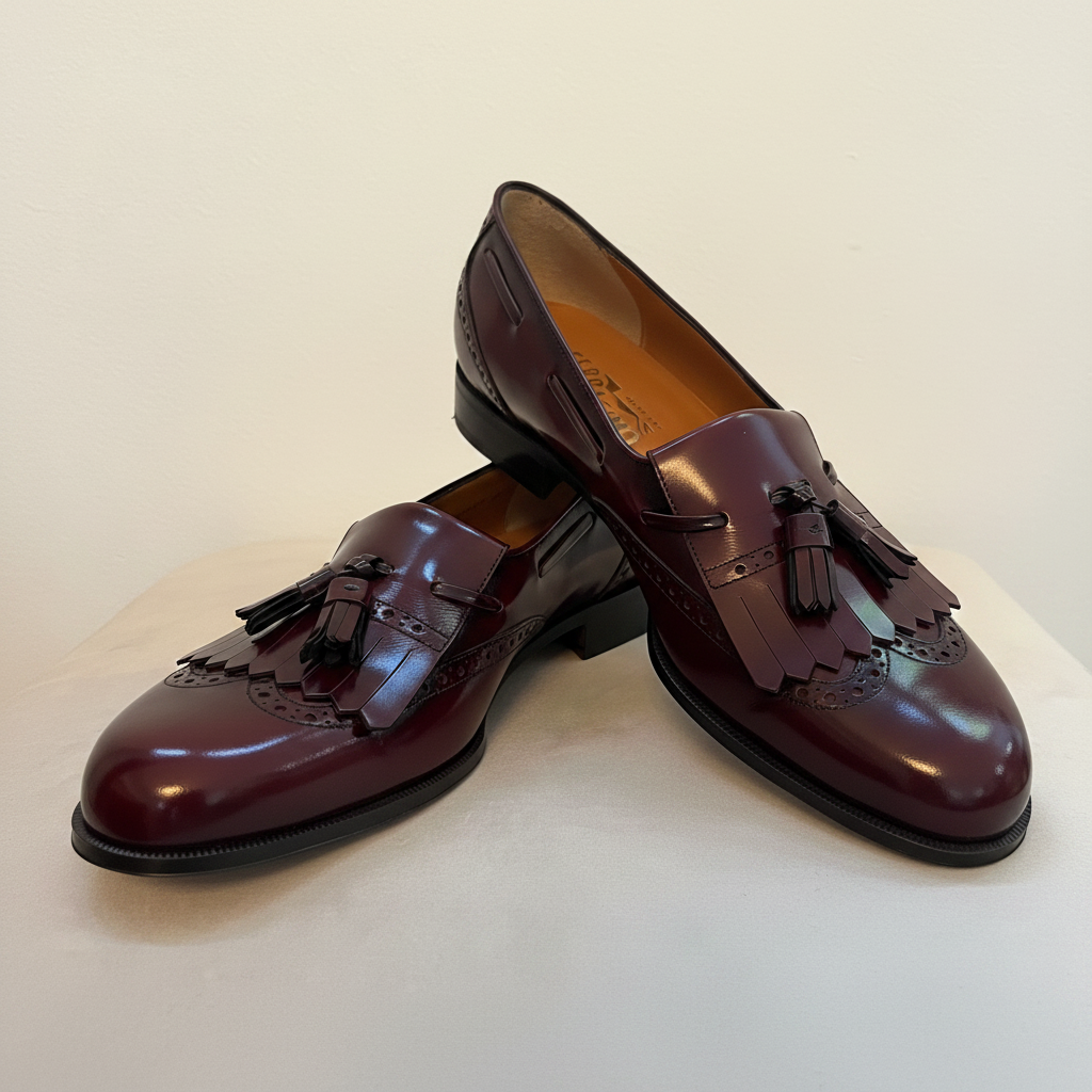 Salvatore Ferragamo Men’s Burgundy Leather Lucas Loafers - Size 9.5 - Never Worn | New in Box