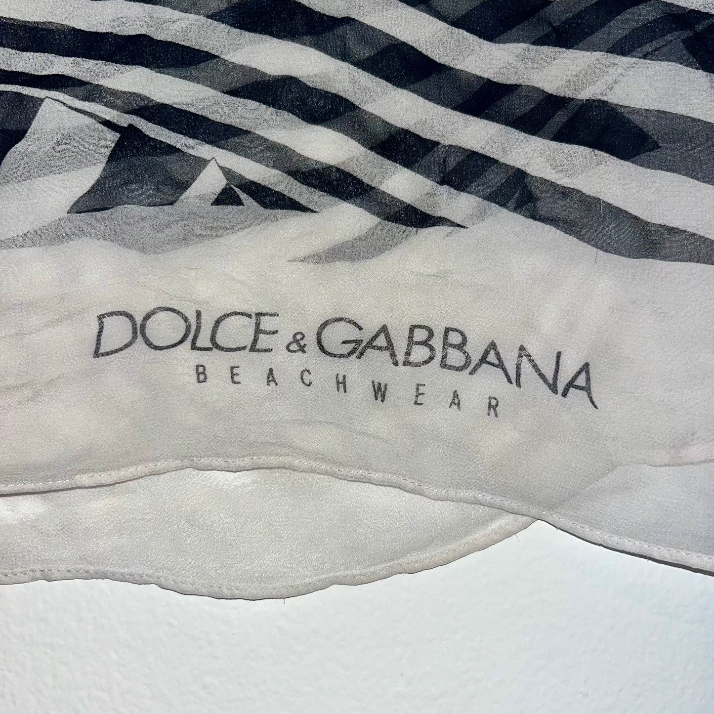 Dolce & Gabbana Black & White Asymmetrical Beach Cover Up - OS