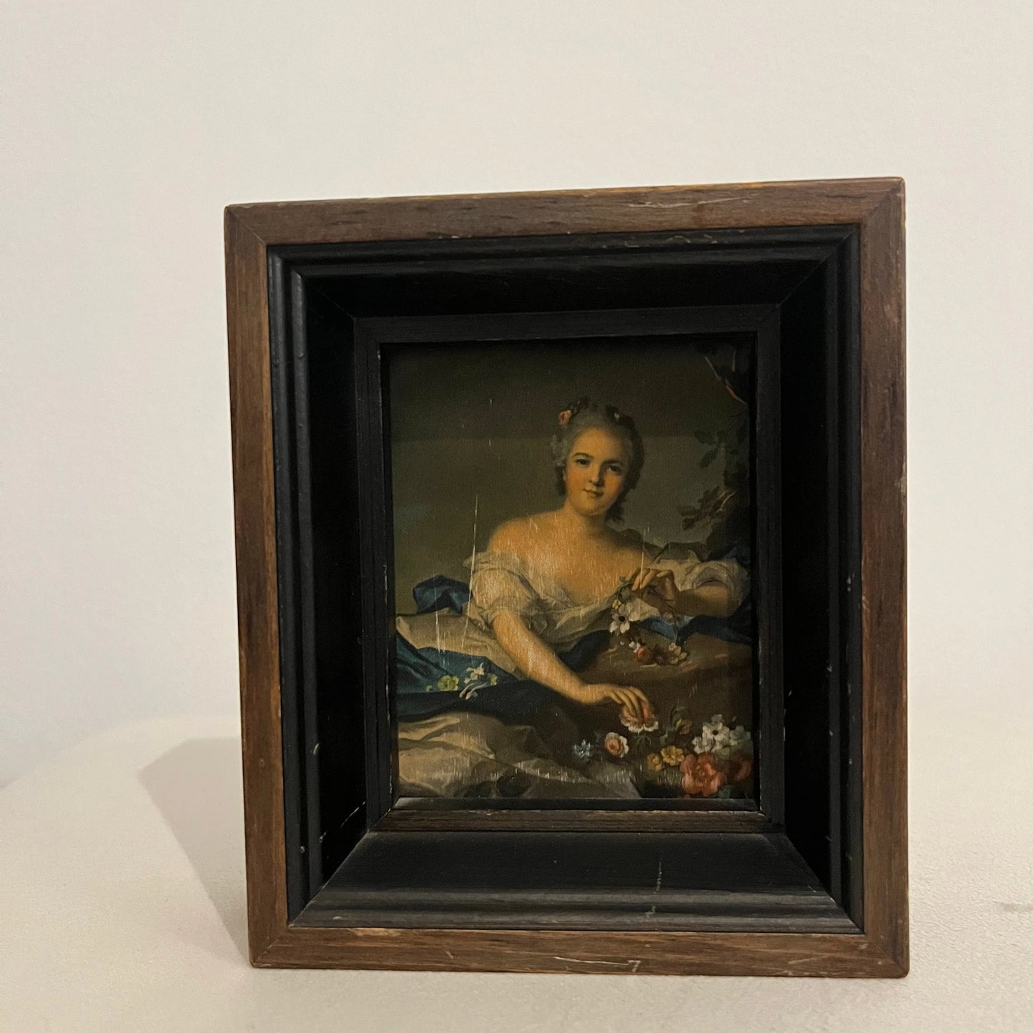 Vintage Framed Portrait of Anne Henriette by Jean Marc Nattier (No Glass) - 4.5" x 5.25"