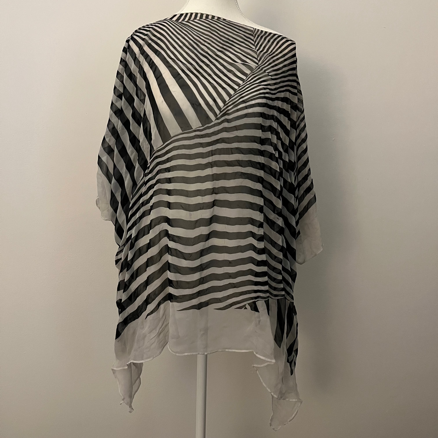 Dolce & Gabbana Black & White Asymmetrical Beach Cover Up - OS