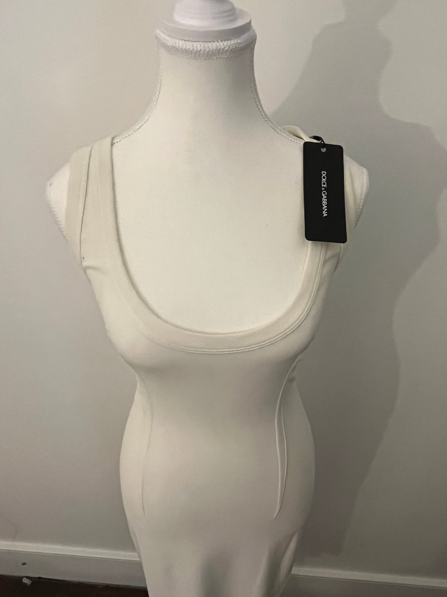 Vintage Dolce & Gabbana White Knee-Length Dress – Size IT 40 (US 4/Small)