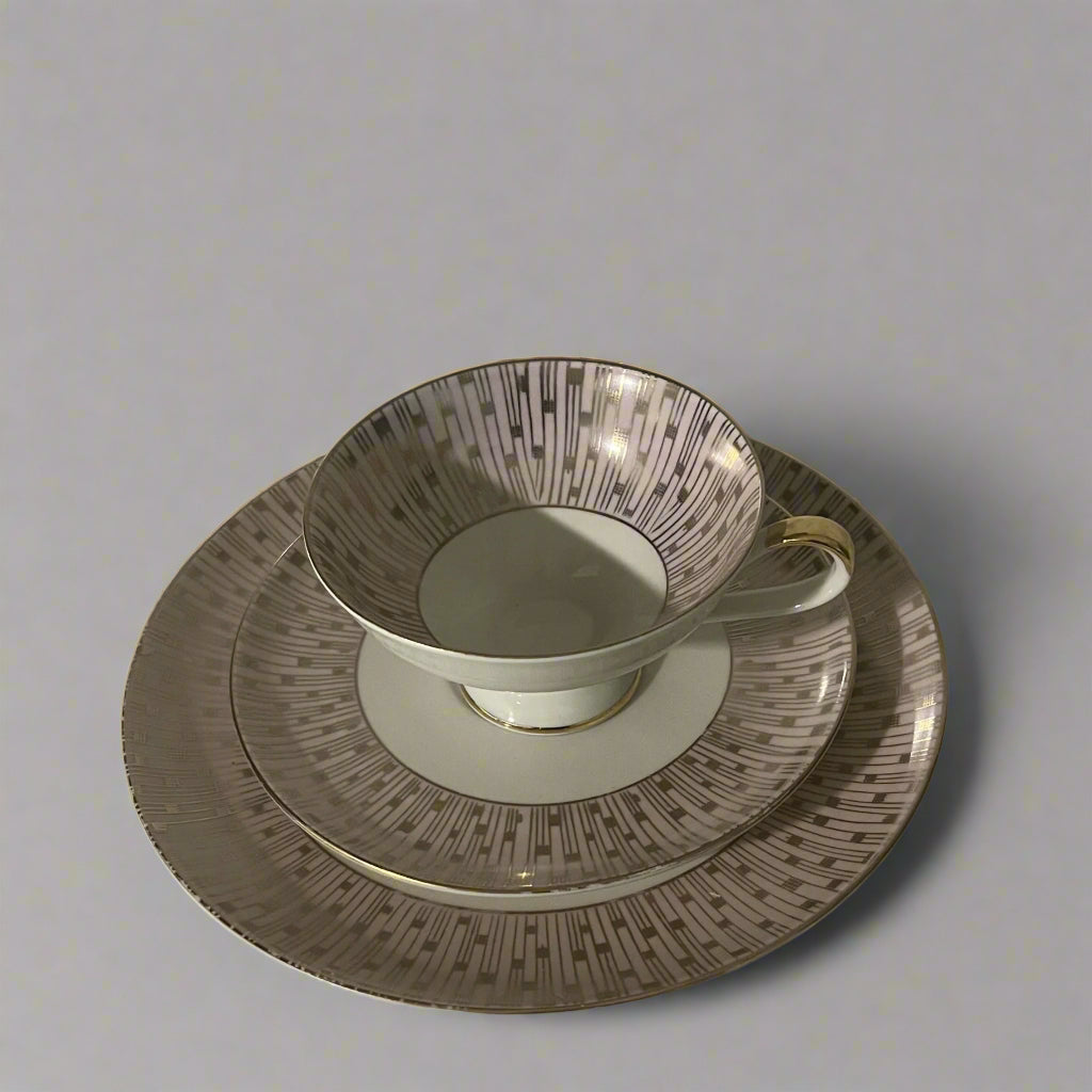 Vintage Bavarian Porcelain Trio (Cup, Saucer & Dessert Plate - Katarina