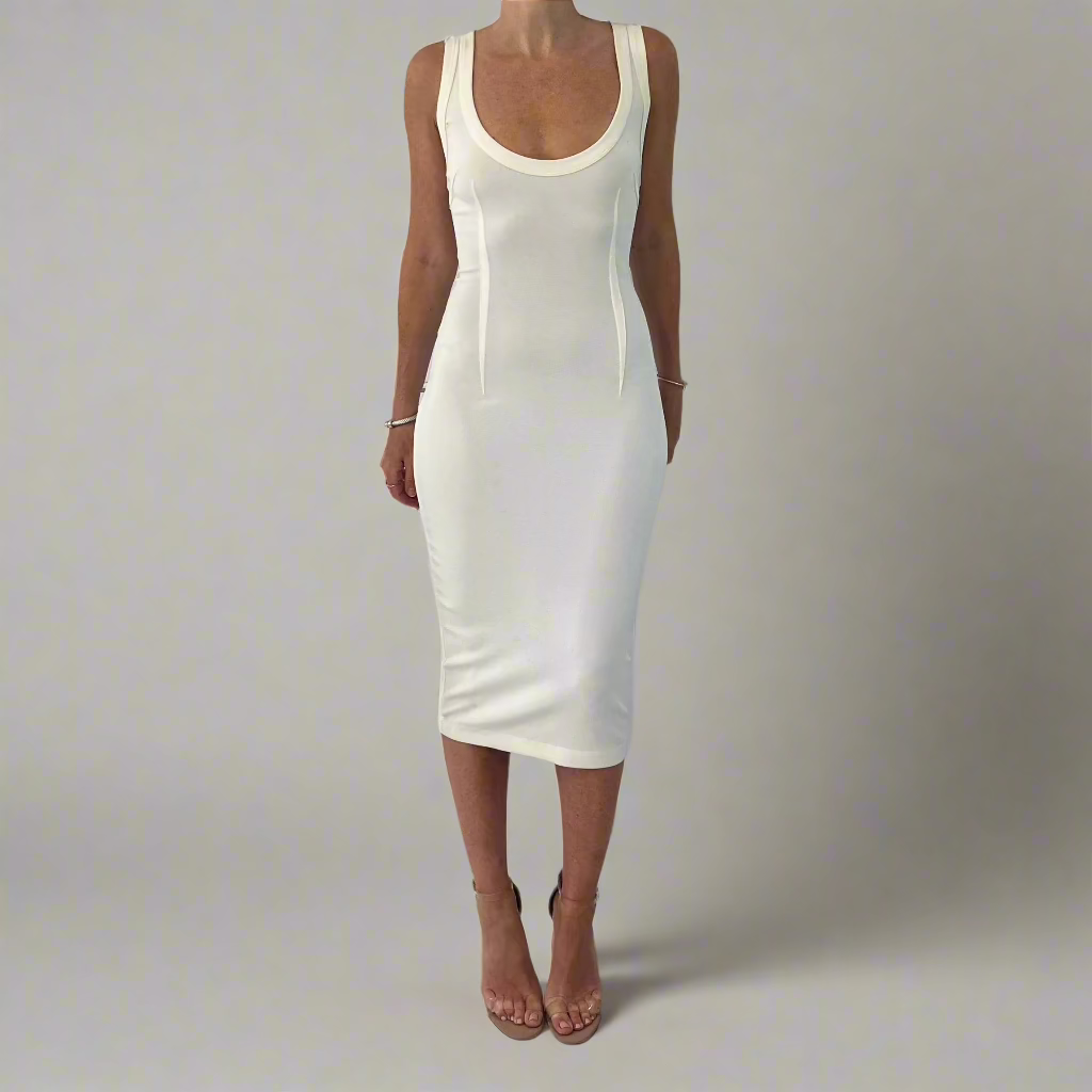 Vintage Dolce & Gabbana White Knee-Length Dress – Size IT 40 (US 4/Small)