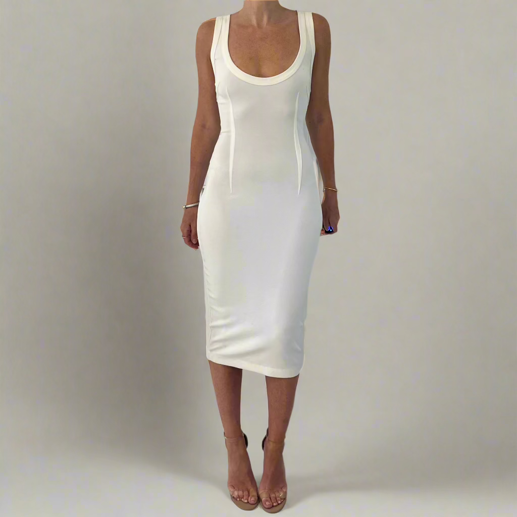 Vintage Dolce & Gabbana White Knee-Length Dress – Size IT 40 (US 4/Small)