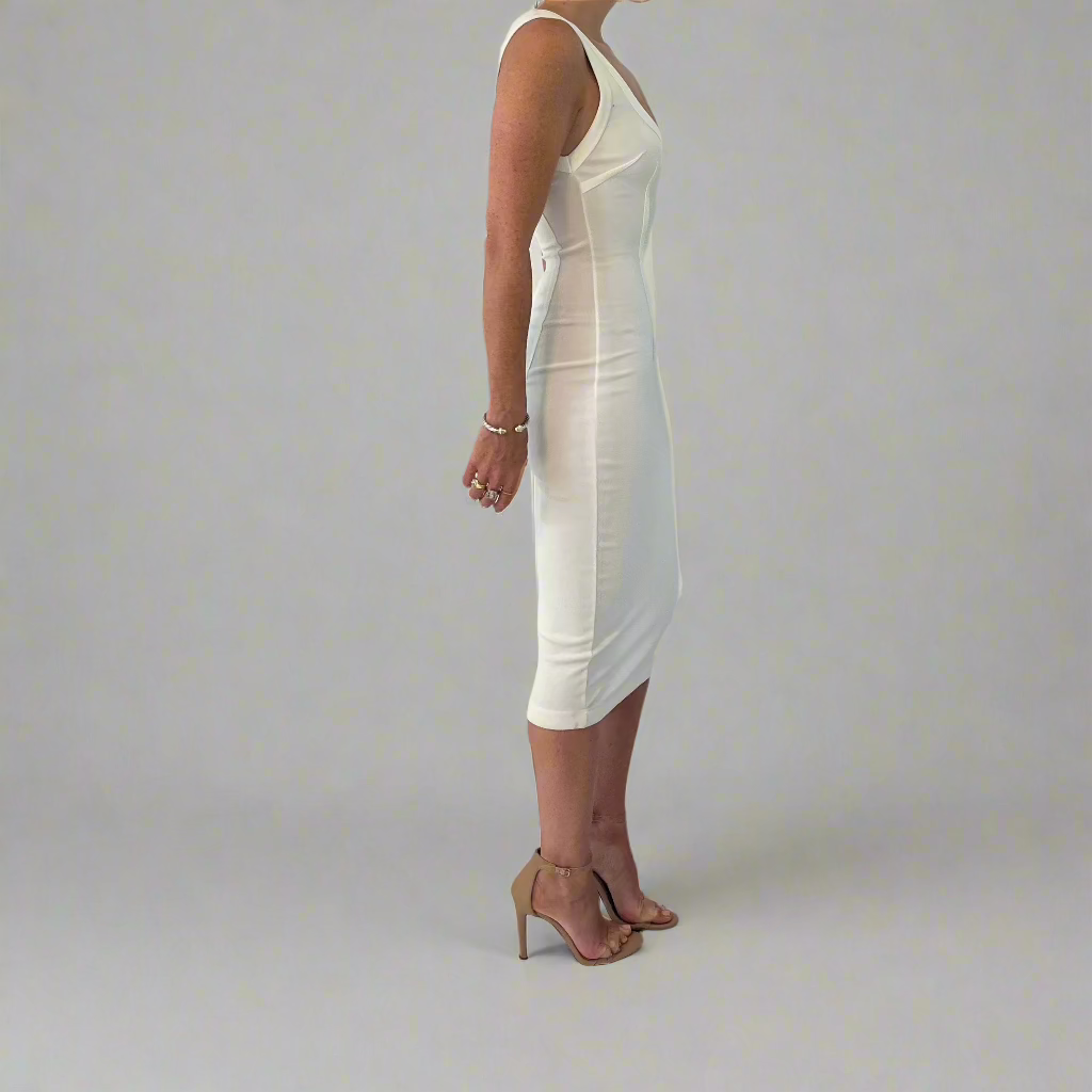 Vintage Dolce & Gabbana White Knee-Length Dress – Size IT 40 (US 4/Small)