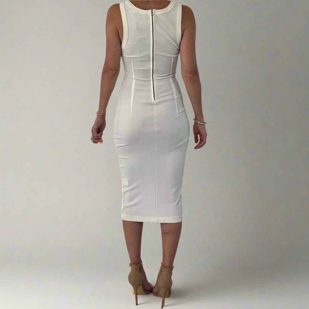 Vintage Dolce & Gabbana White Knee-Length Dress – Size IT 40 (US 4/Small)