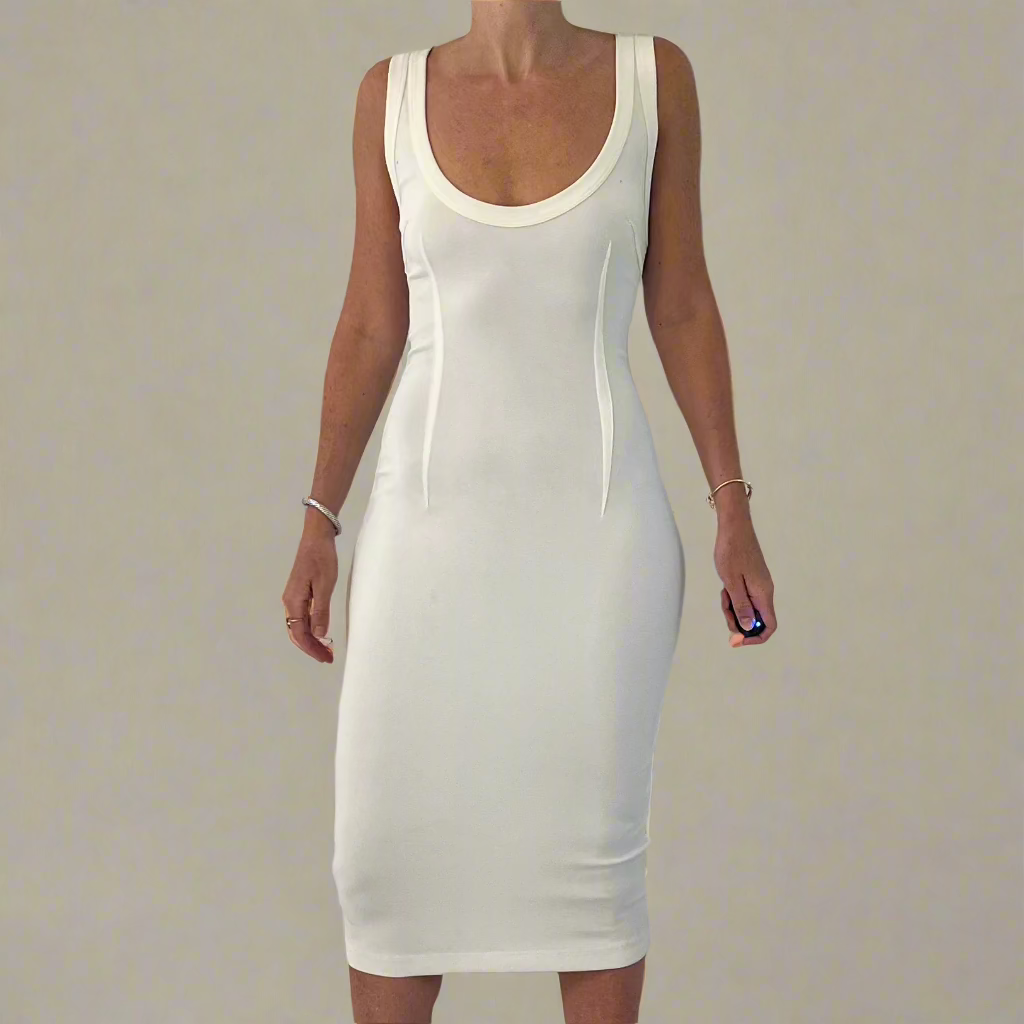 Vintage Dolce & Gabbana White Knee-Length Dress – Size IT 40 (US 4/Small)
