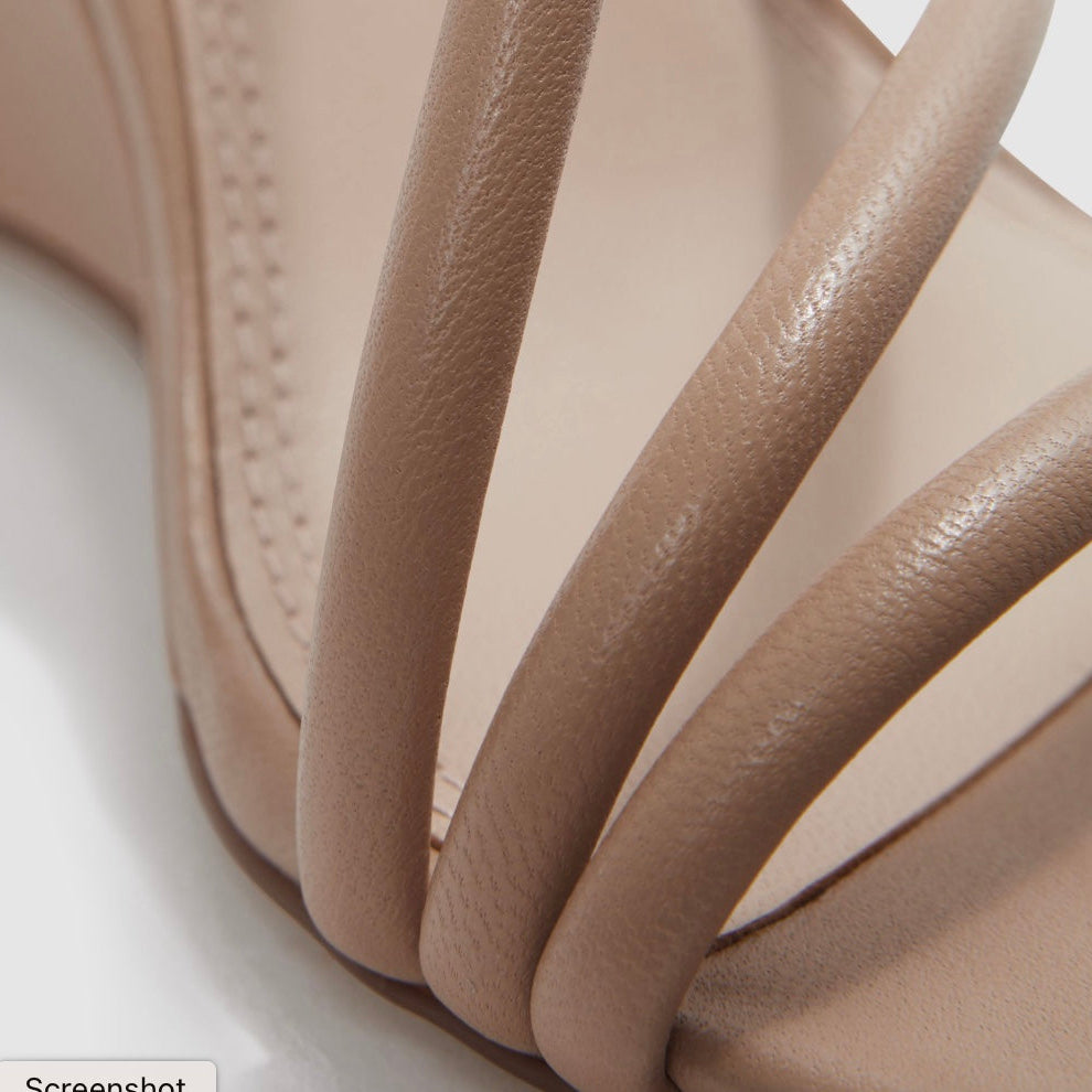 Reiss Cassie Square Toe Wedge Heel Sandals