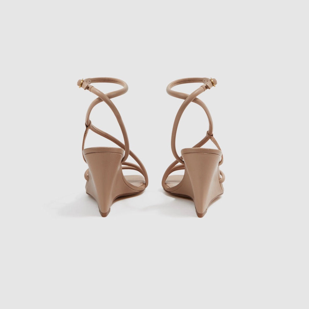Reiss Cassie Square Toe Wedge Heel Sandals