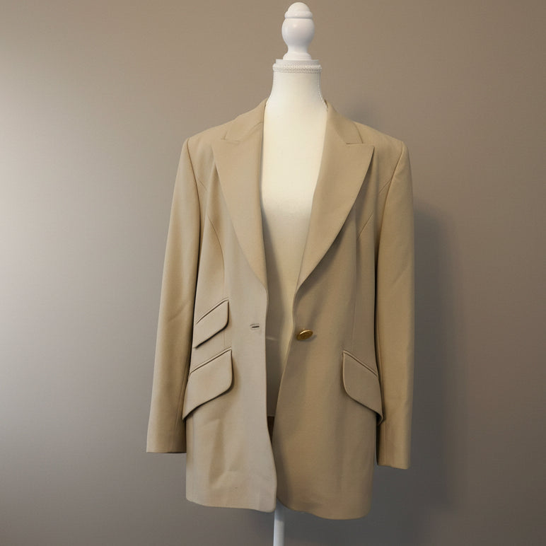 Vintage Louis Féraud Tan Blazer - Size 12