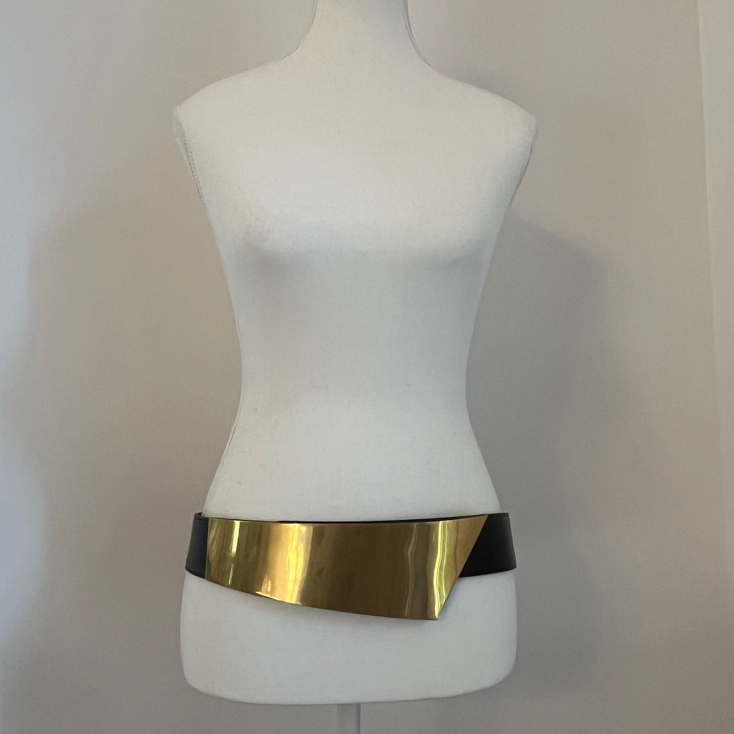 Saint Laurent Gold Hardware Black Leather Belt - Size 90