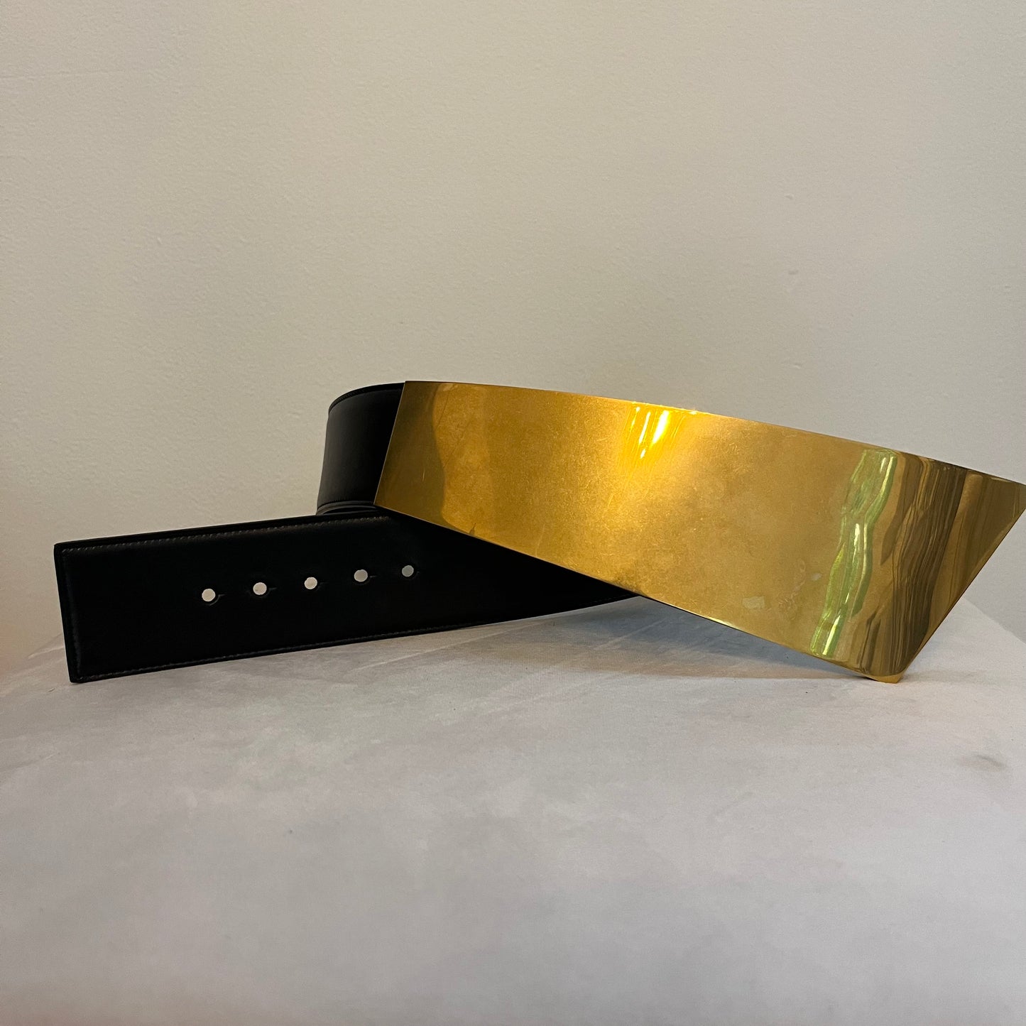 Saint Laurent Gold Hardware Black Leather Belt - Size 90