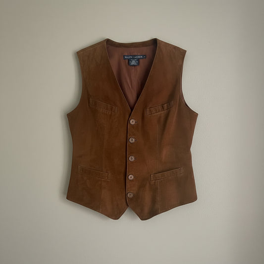 Ralph Lauren Brown Suede Vest - Size 2