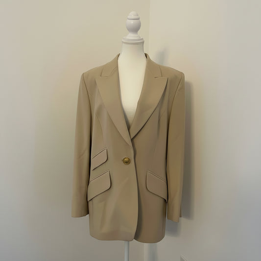 Vintage Louis Féraud Tan Blazer - Size 12