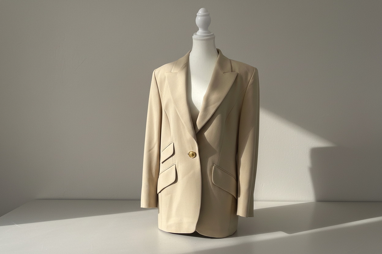 Vintage Louis Féraud Tan Blazer - Size 12
