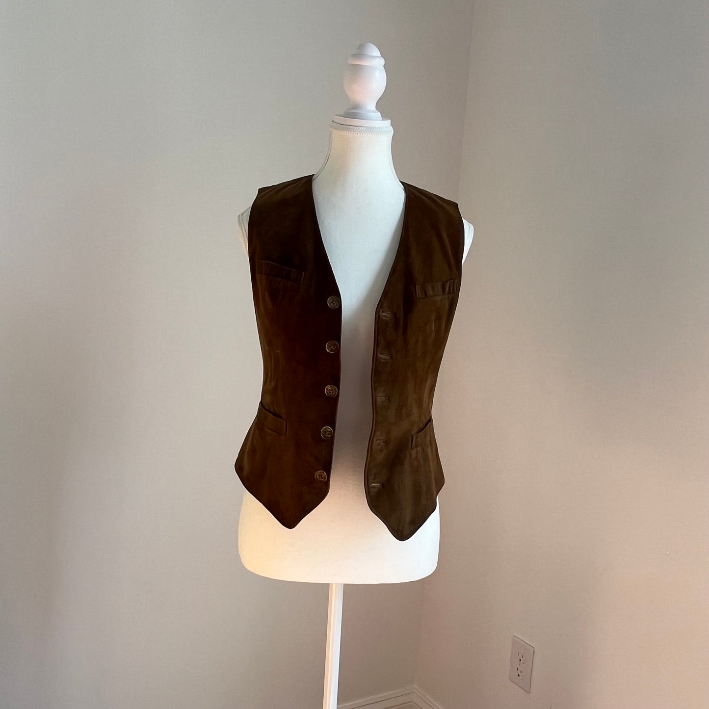 Vintage Ralph Lauren Brown Suede Vest - Size 2