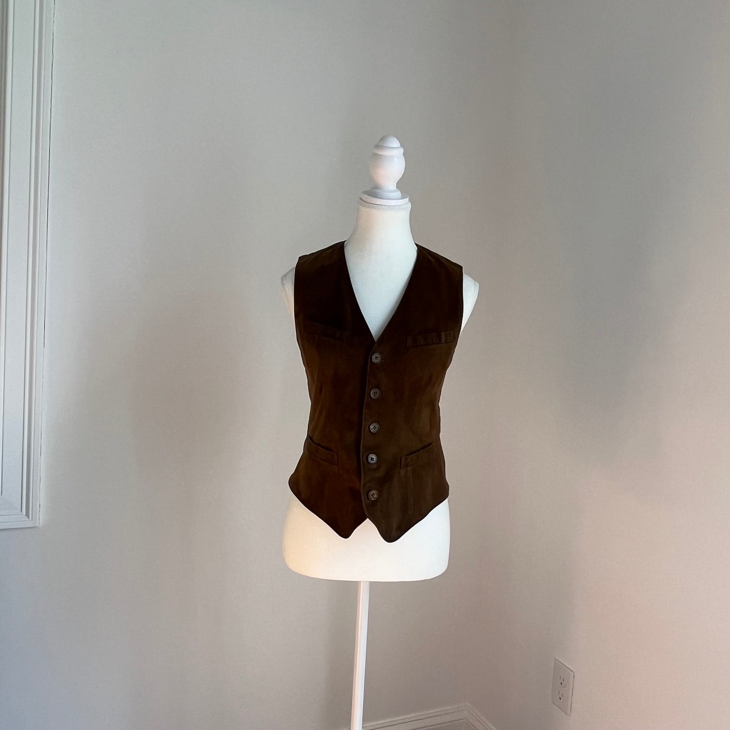Vintage Ralph Lauren Brown Suede Vest - Size 2