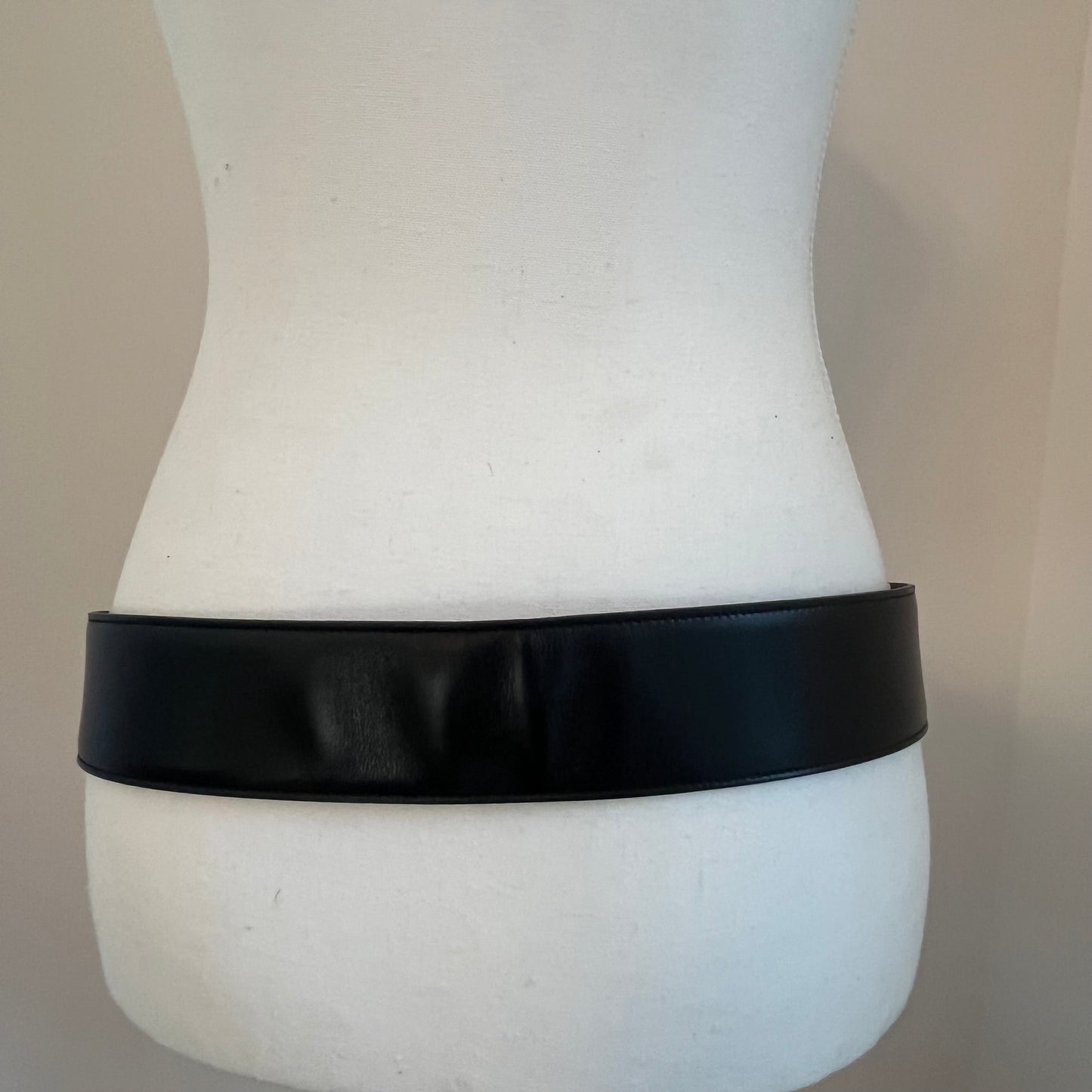 Saint Laurent Gold Hardware Black Leather Belt - Size 90