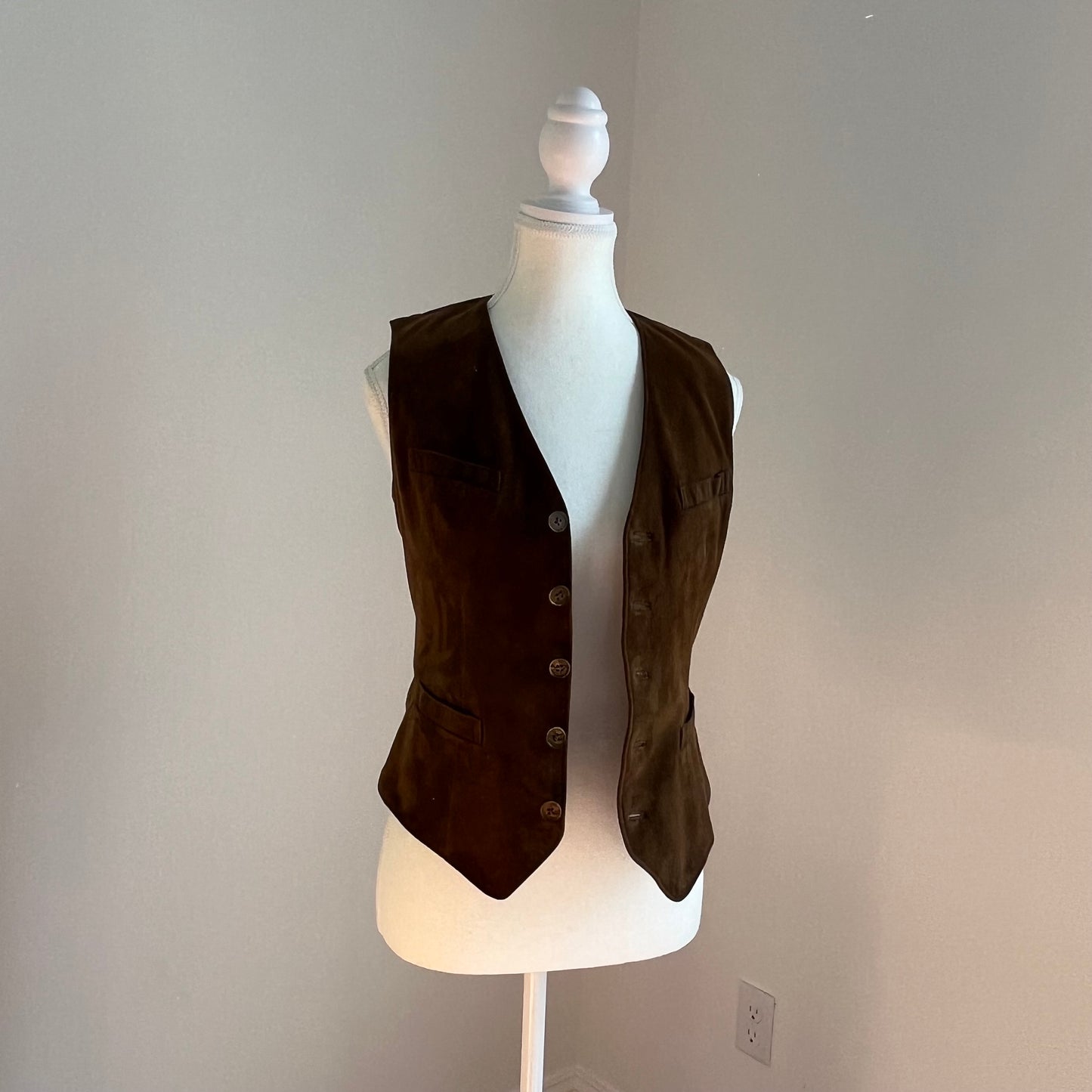 Vintage Ralph Lauren Brown Suede Vest - Size 2
