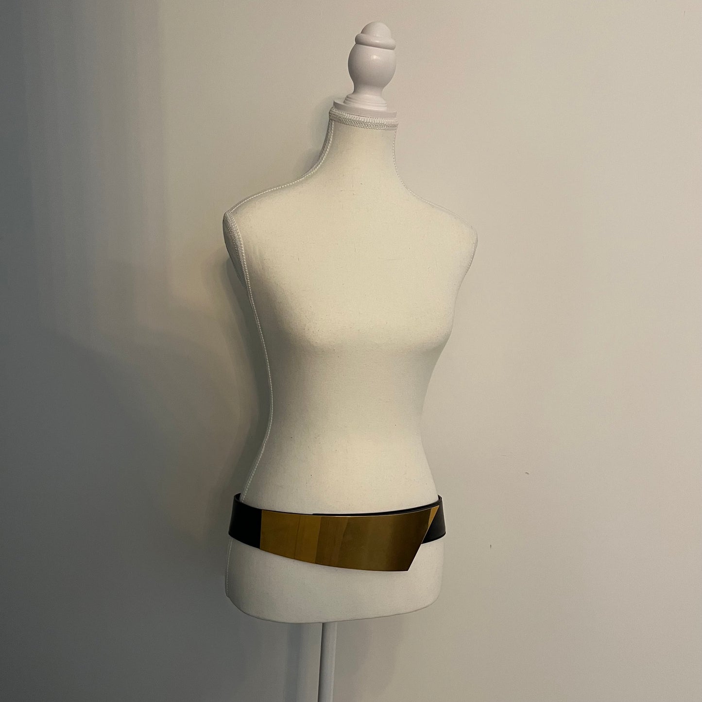 Saint Laurent Gold Hardware Black Leather Belt - Size 90