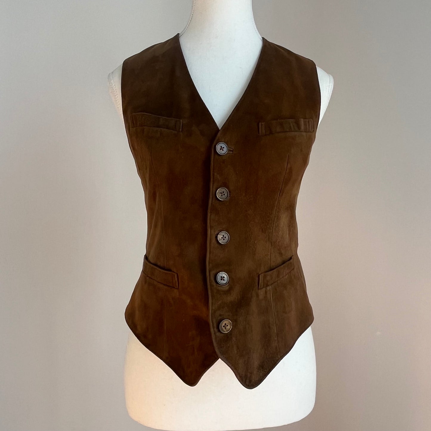 Vintage Ralph Lauren Brown Suede Vest - Size 2