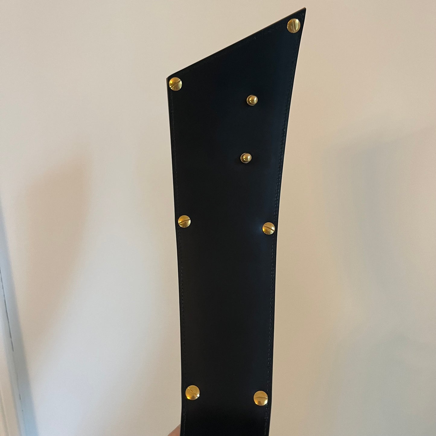 Saint Laurent Gold Hardware Black Leather Belt - Size 90