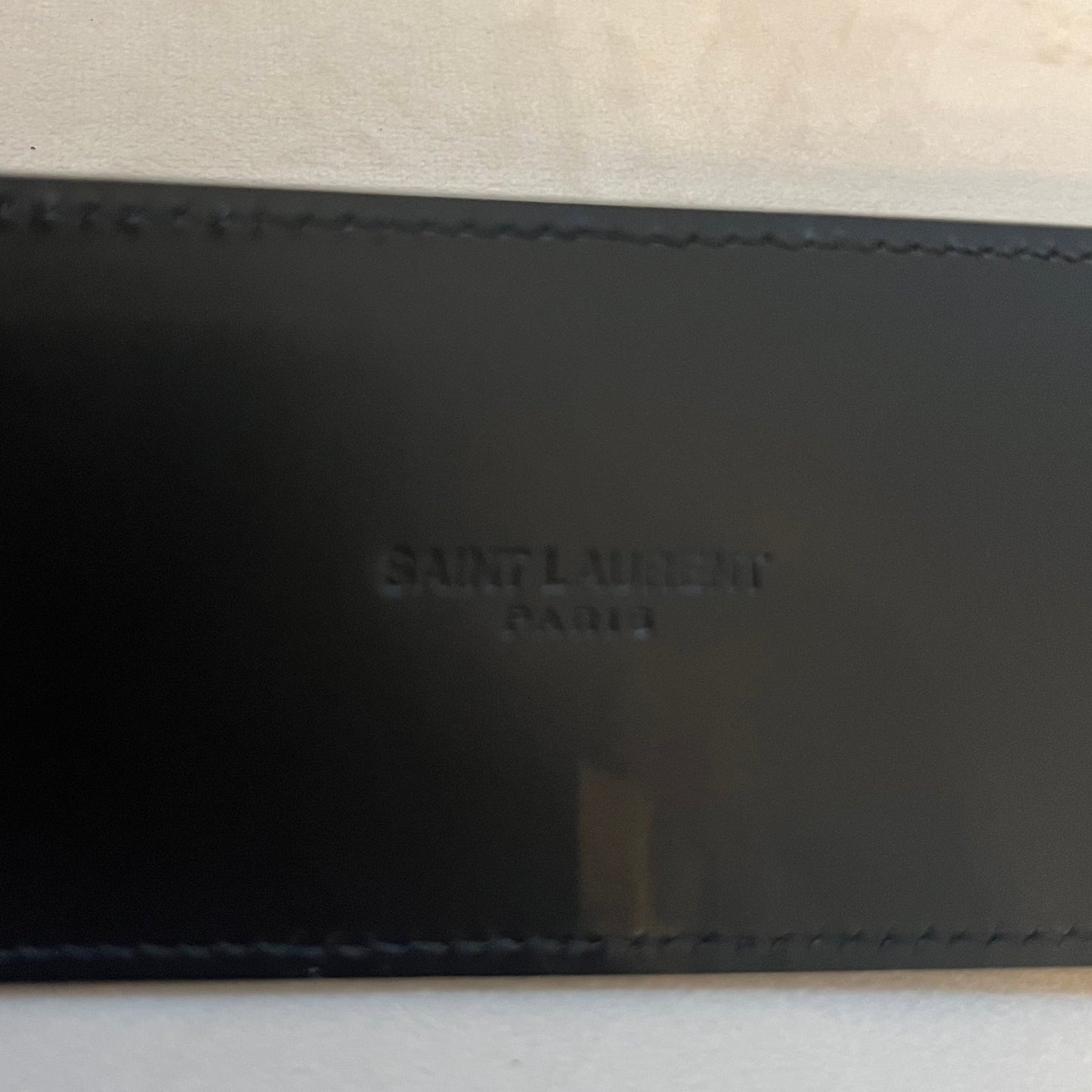 Saint Laurent Gold Hardware Black Leather Belt - Size 90