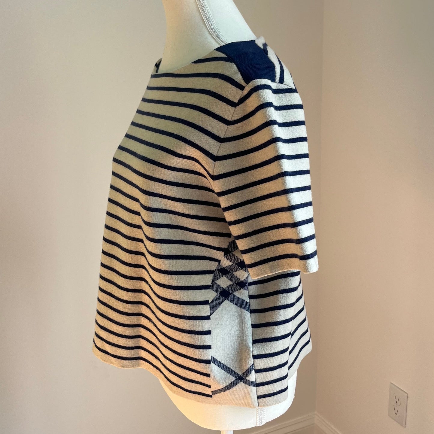 Burberry Boatneck Striped Oversized Sweater - Small