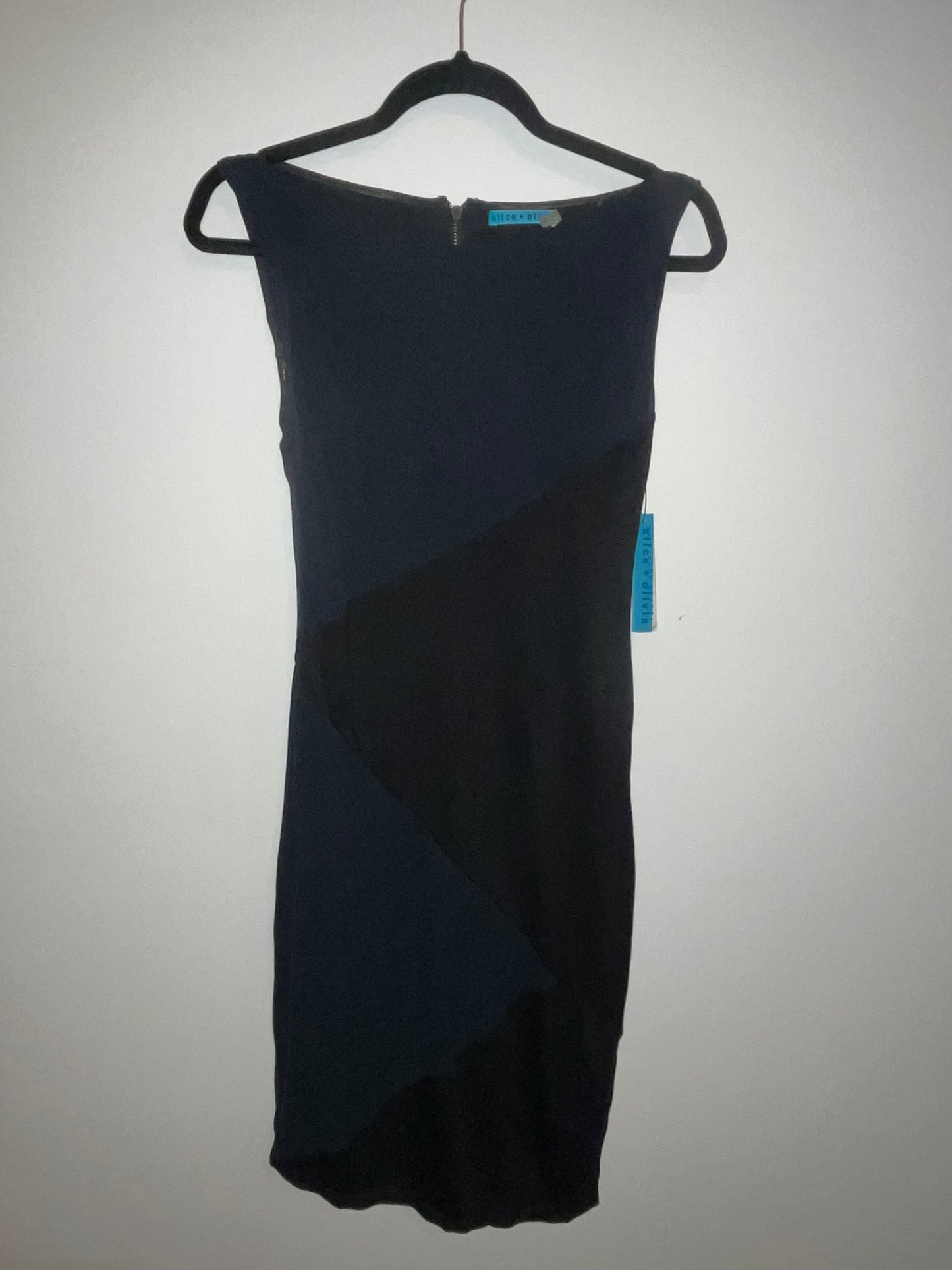 Alice + Olivia Navy and Black Bodycon Midi Dress - Small NWT