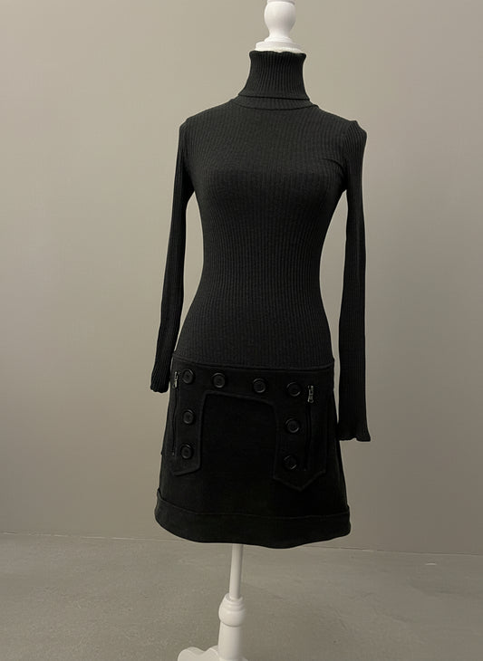 Bailey 44 Charcoal Turtleneck One-Piece Sweater Dress - XS