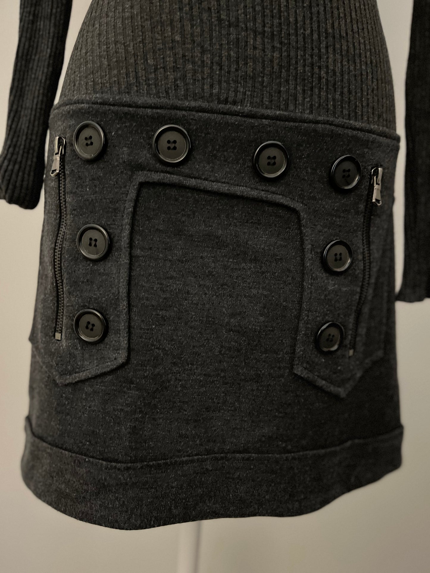 Bailey 44 Charcoal Turtleneck One-Piece Sweater Dress - XS