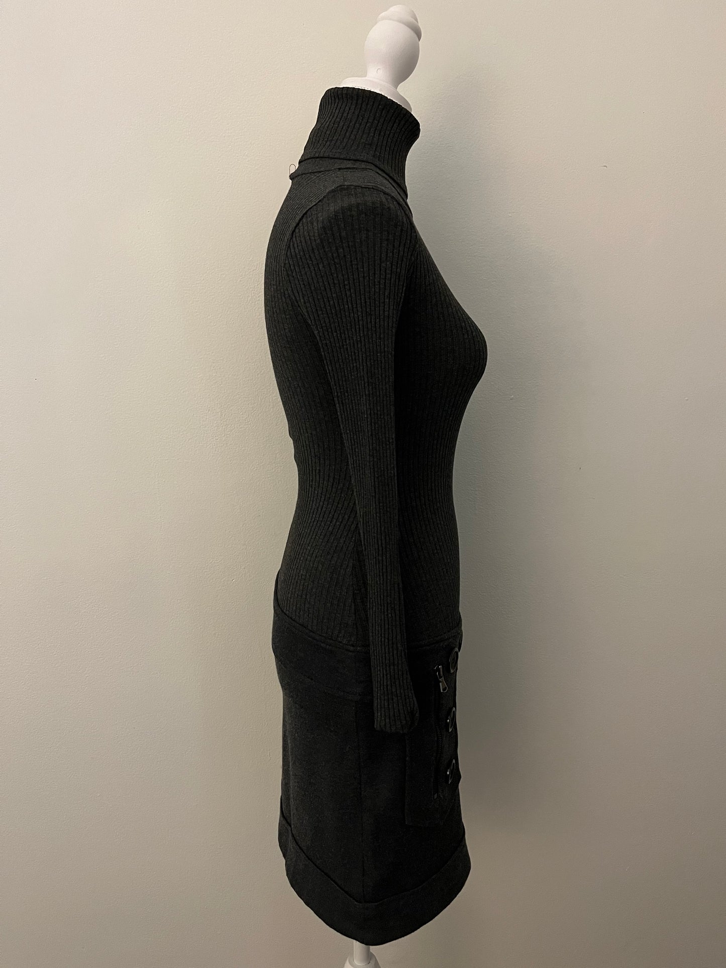 Bailey 44 Charcoal Turtleneck One-Piece Sweater Dress - XS