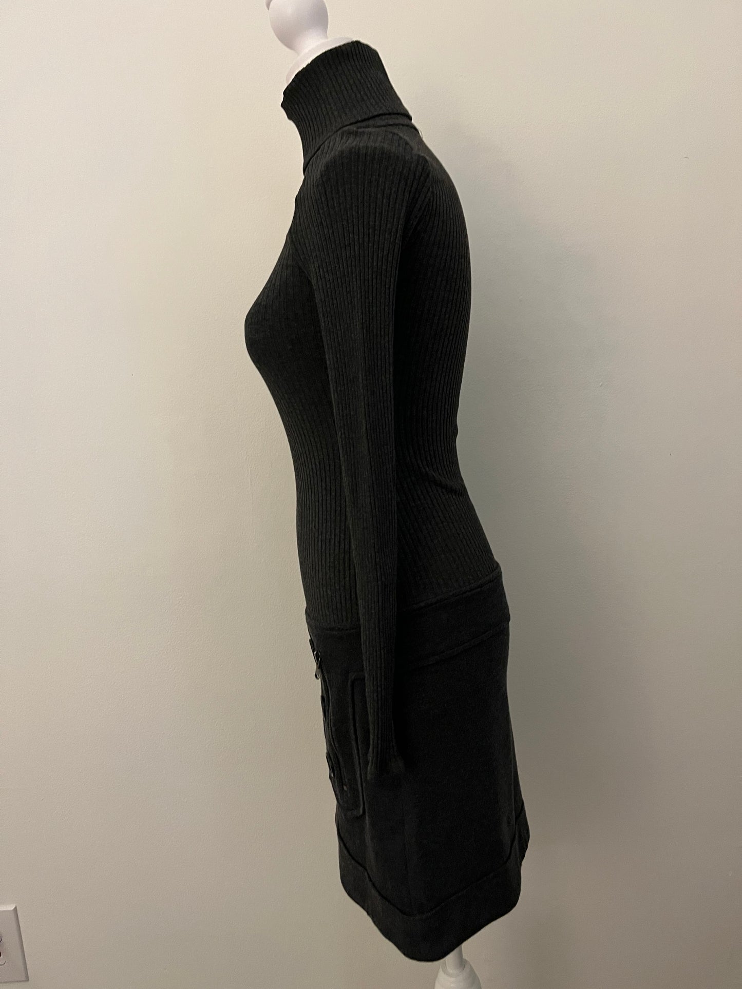 Bailey 44 Charcoal Turtleneck One-Piece Sweater Dress - XS