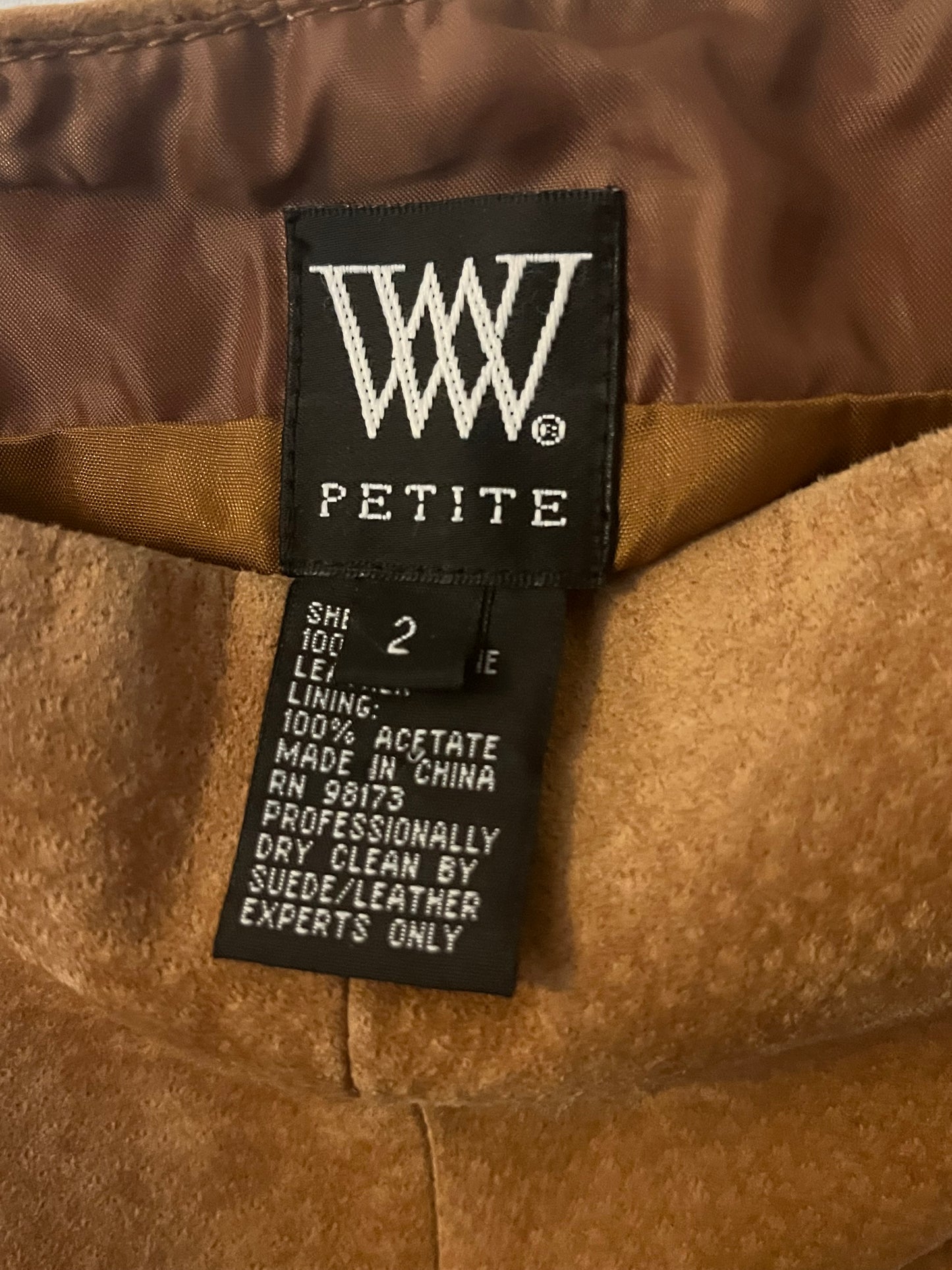 Vintage Petite Suede Leather Leggings - Size 2