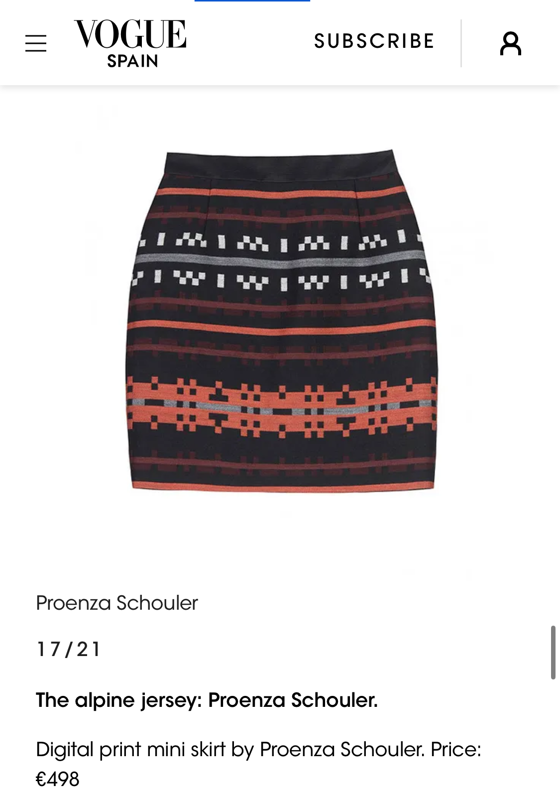 Vintage Proenza Schouler Geometric Wool Mini Skirt