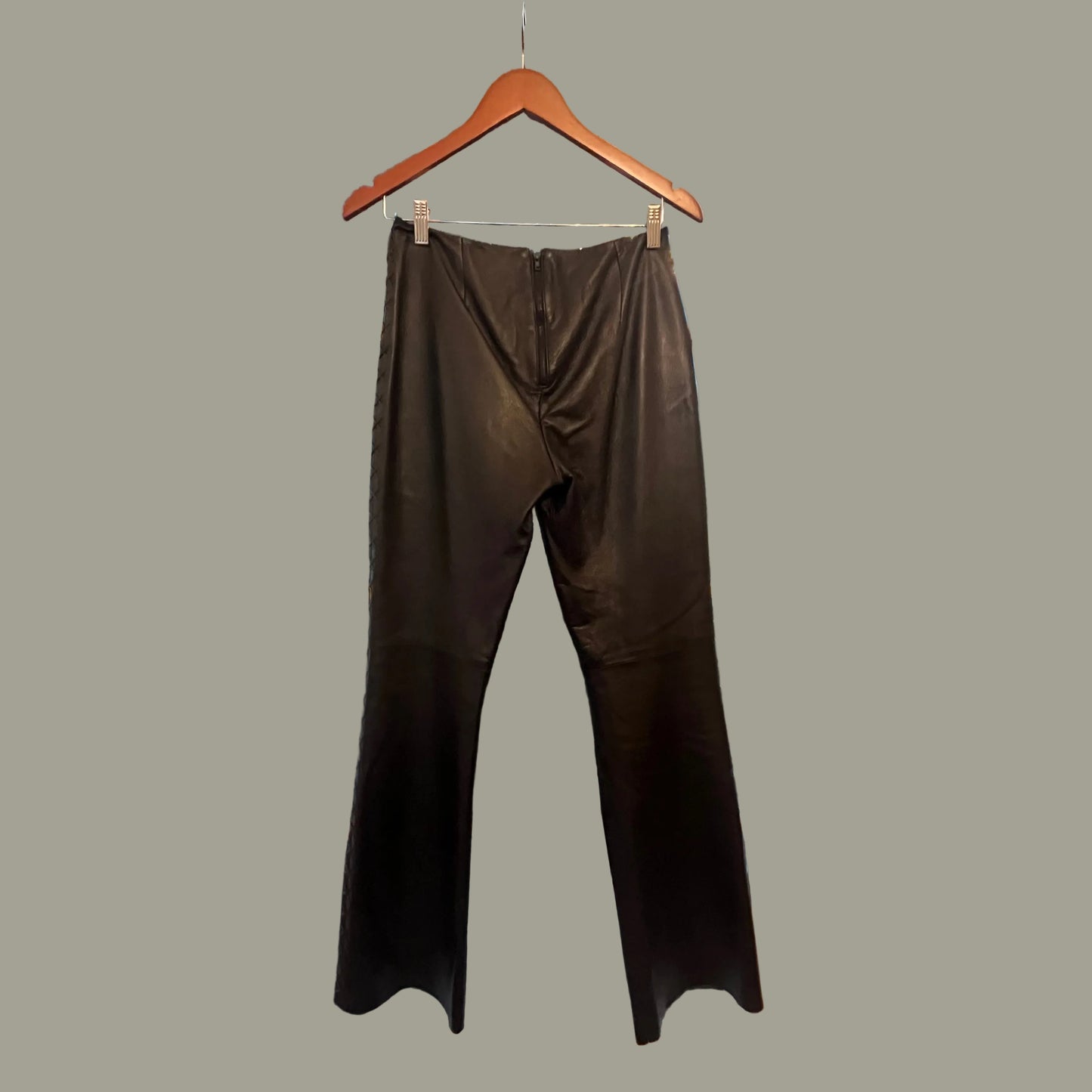 Rebecca Taylor Leather Lace Up Flare Pants - Size 6