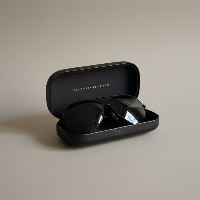 Victoria Beckham Black Aviator Sunglasses VBS98 C26 – Black