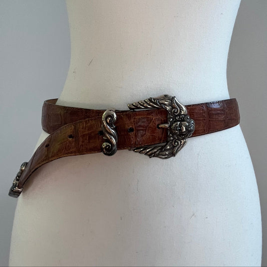 Brighton Brown Leather Belt with Cherub Buckle
