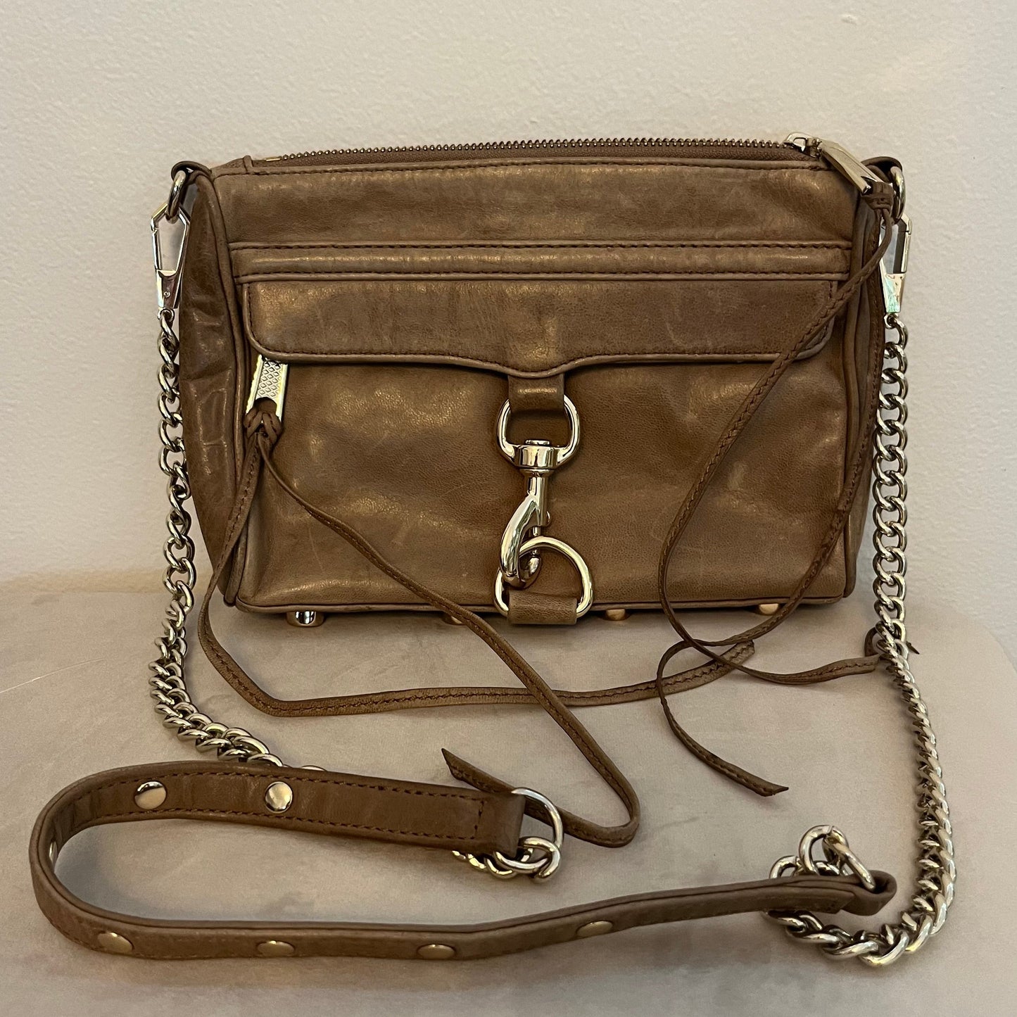 Rebecca Minkoff Morning After Clutch (MAC) – Tan Leather Crossbody