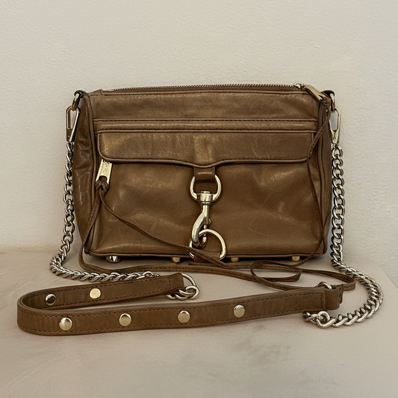 Rebecca Minkoff Morning After Clutch (MAC) – Tan Leather Crossbody