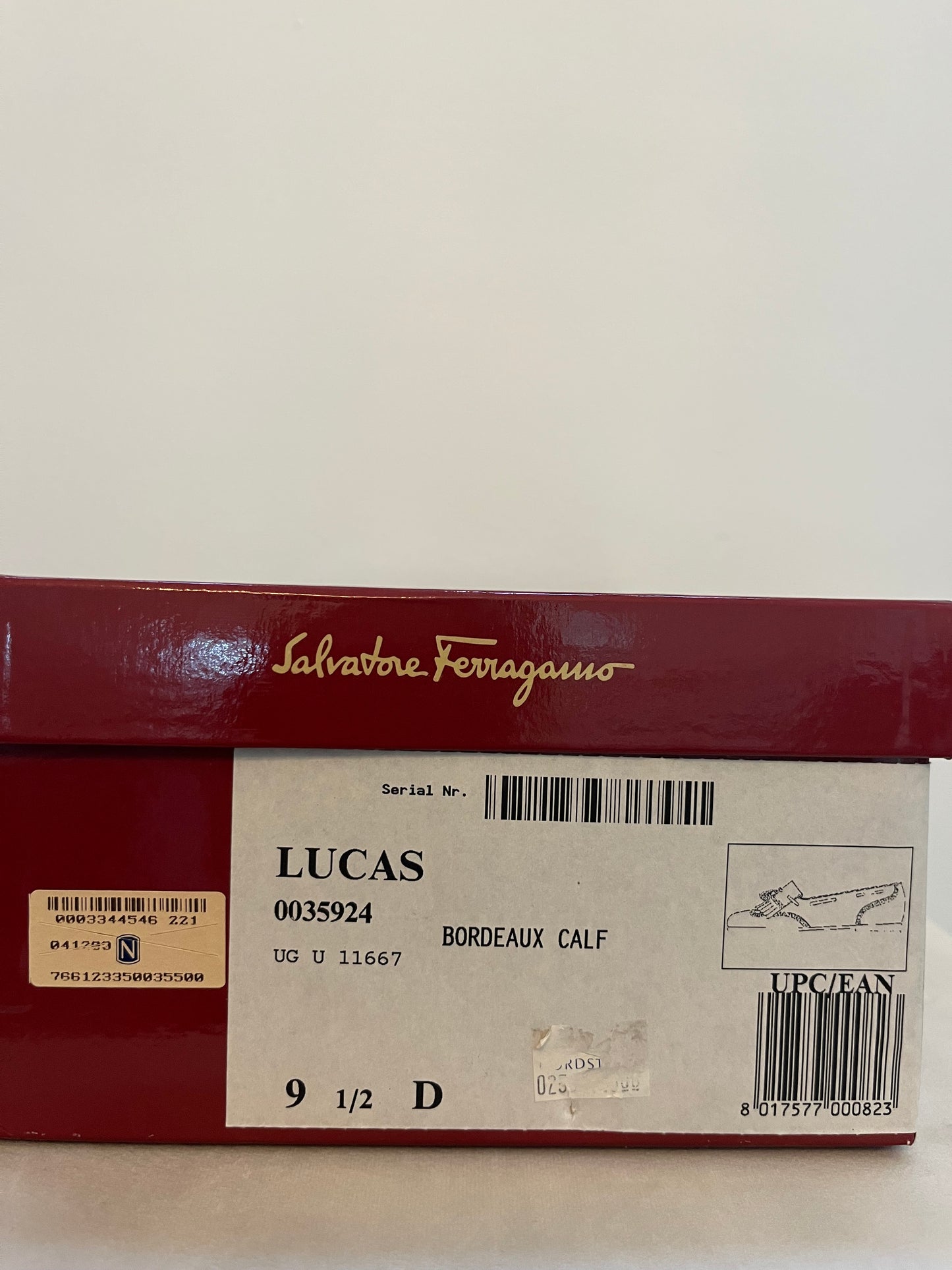 Salvatore Ferragamo Men’s Burgundy Leather Lucas Loafers - Size 9.5 - Never Worn | New in Box