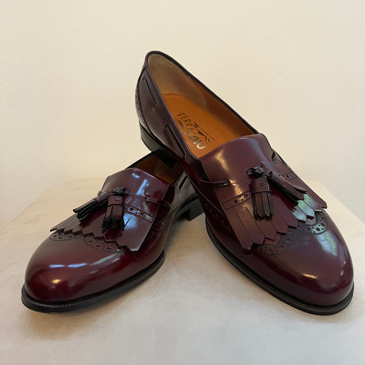 Salvatore Ferragamo Men’s Burgundy Leather Lucas Loafers - Size 9.5 - Never Worn | New in Box