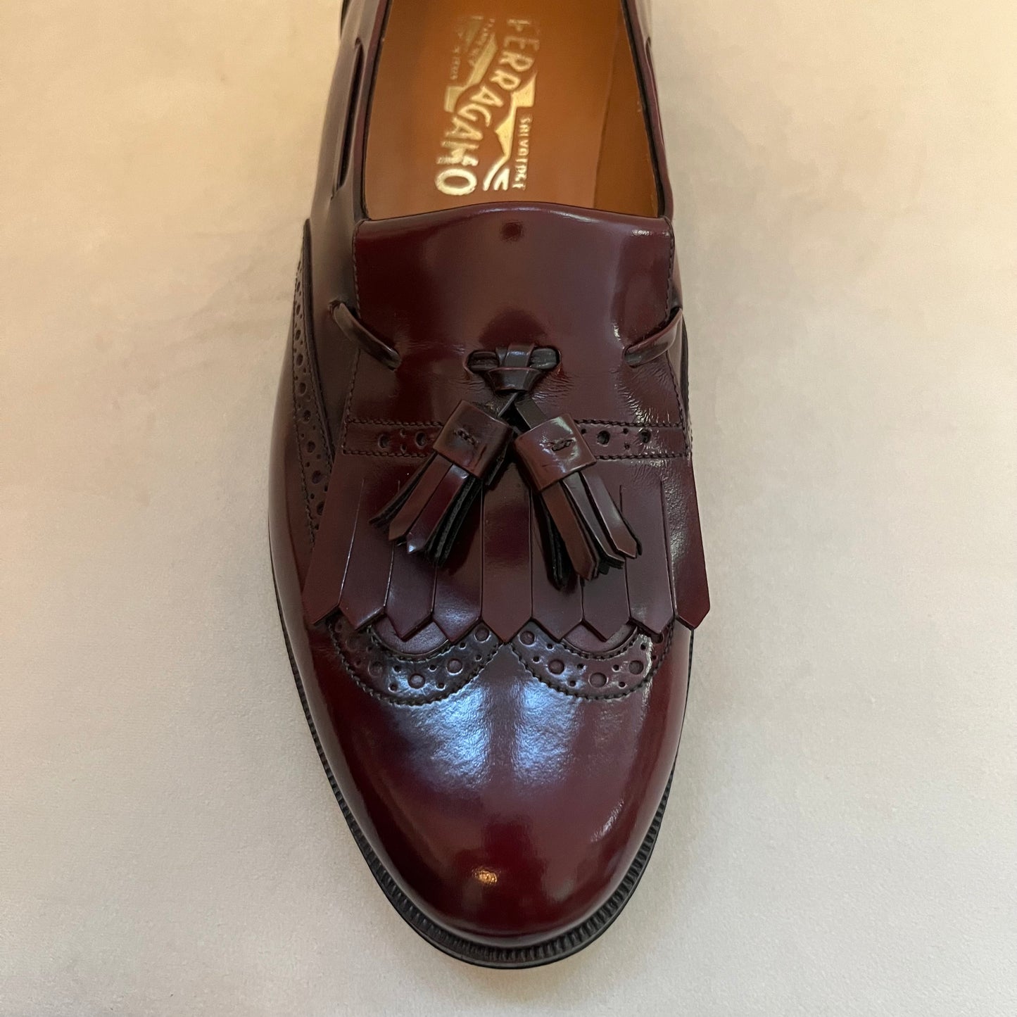Salvatore Ferragamo Men’s Burgundy Leather Lucas Loafers - Size 9.5 - Never Worn | New in Box