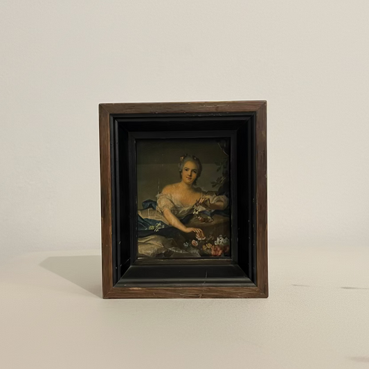 Vintage Framed Portrait of Anne Henriette by Jean Marc Nattier (No Glass) - 4.5" x 5.25"