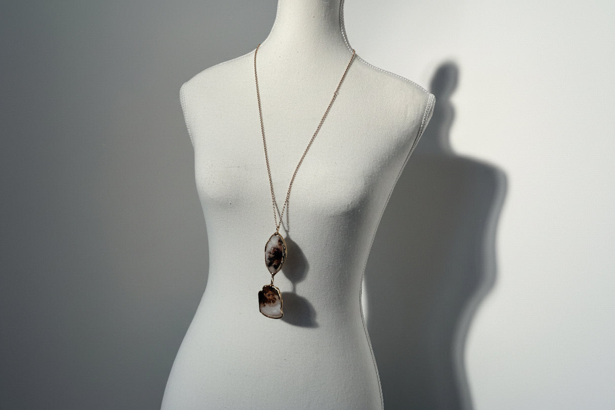 Vintage Agate Ranch + Marfa Long Multicolor Necklace