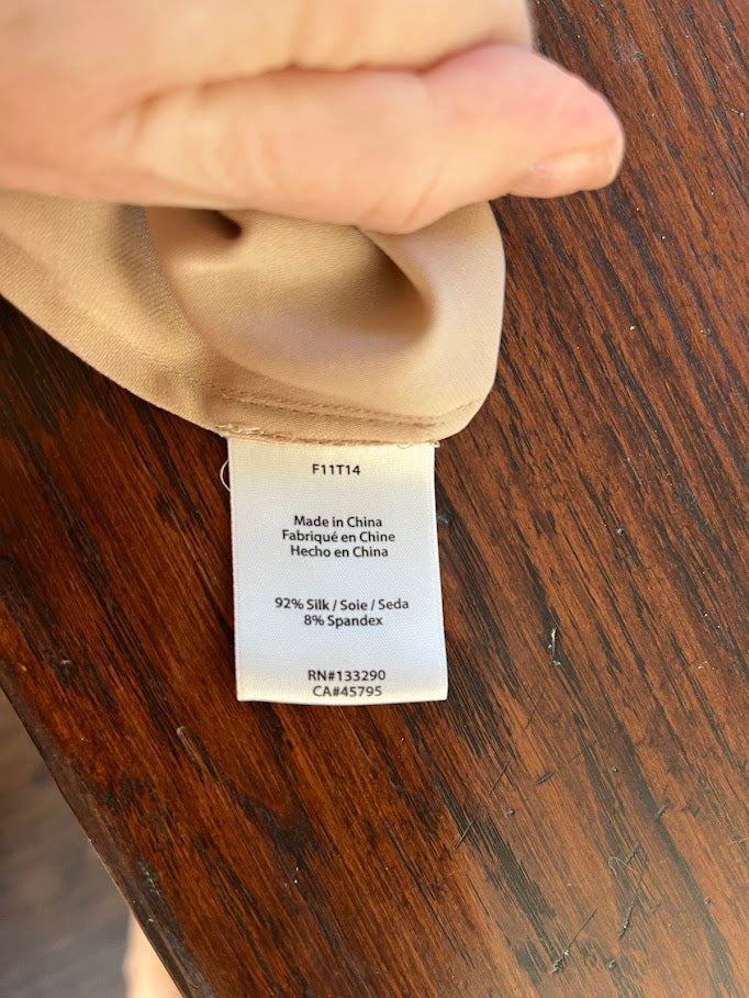 Vintage Rachel Zoe Tan Silk Blend One Shoulder Tunic Dress - Size 4